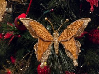 Christmas butterflies, they clip on your Christmas trees. Perfect, beautiful $,3 each. The more you buy, the cheap rock go, they're new, never been us