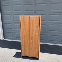 Mid-Century Style Wooden Wardrobe Cabinet