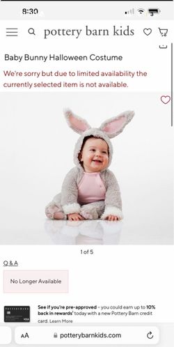 Pottery barn cozy bunny rabbit costume