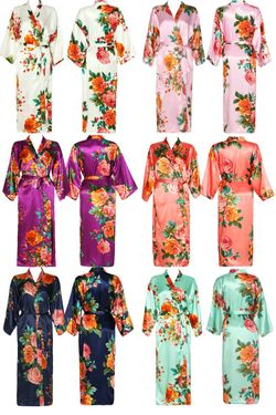 Elegant Colorful Floral Robes-Free Size-51 In Long