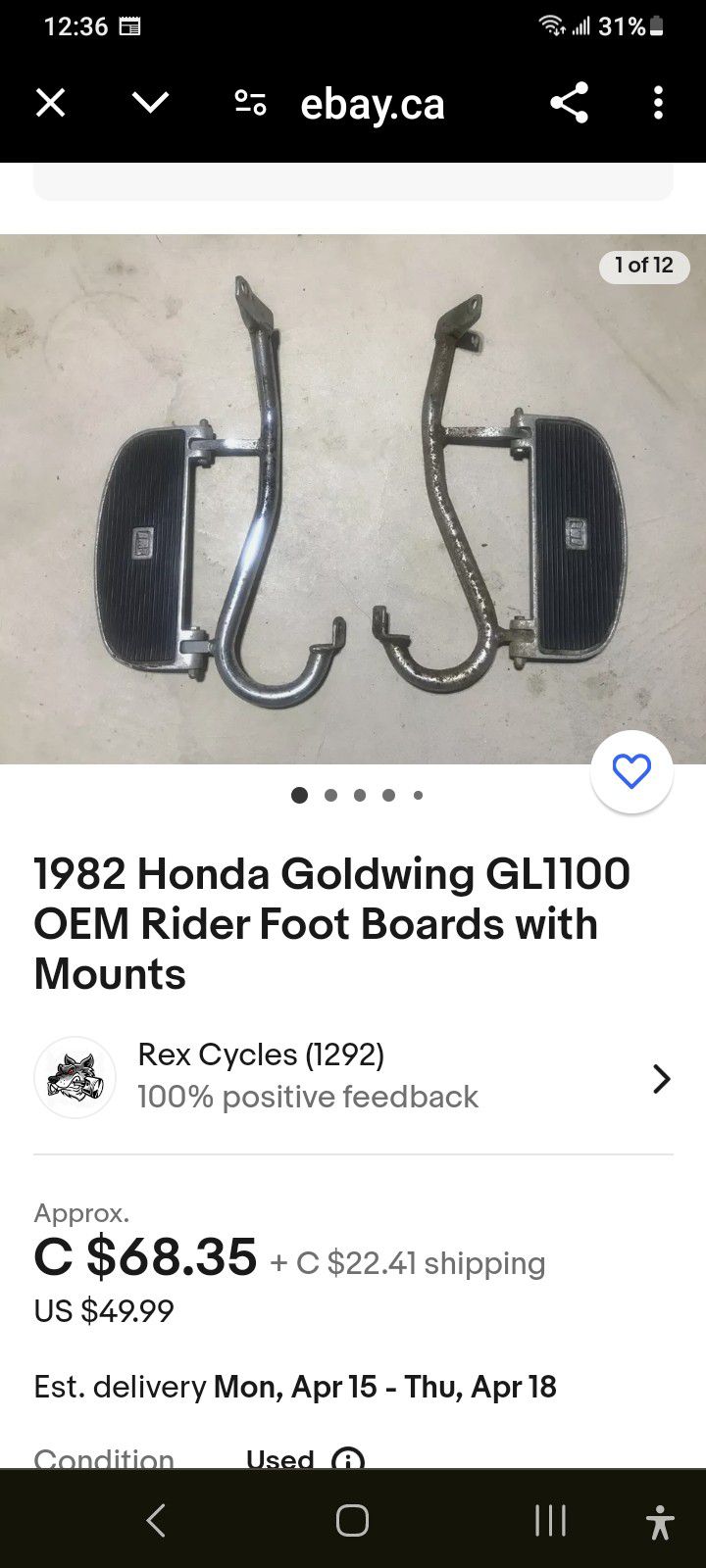 Motor Cycle Foot Pedals 