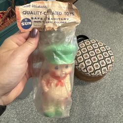 Vintage Sun Rubber Squeak Toy In Original Packaging 