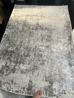 Area rug silvery taupe & cream