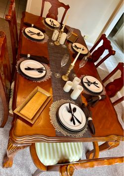 Wood Dining Room Table + 6 Chairs