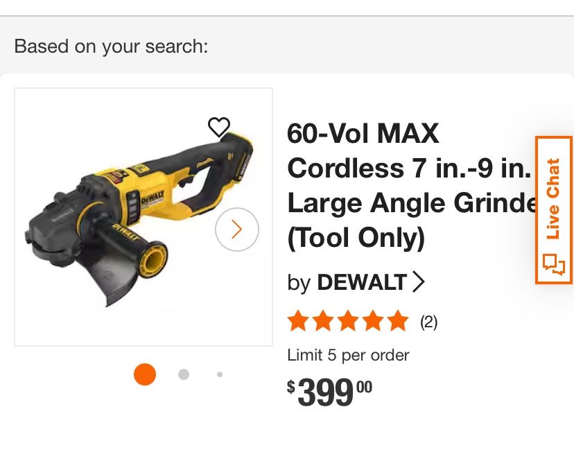 New Dewalt 9” Grinder