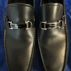 Men's Salvatore Ferragamo 'Bueno' Black Leather Loafers