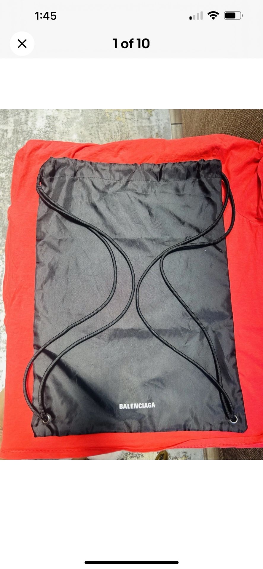 Balenciaga Black Nylon Bag Can Be Used As A Shoes Dust Bag Or Backpack. New