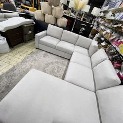Light Fabric Sectional Sofa