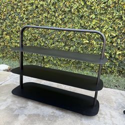 Open Spaces Modern Black Metal 3-Tier Shelf – Entryway, Shoes, Decor