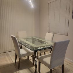 Marble Glass Top Table