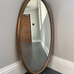Bronze Colored Oval Wall Mirror 36”H x 18.5” W