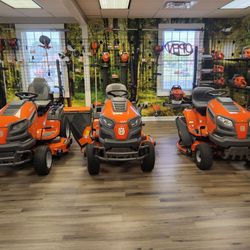 NEW HUSQVARNA RIDING MOWERS (PRICING AND 1.99% INTEREST FINANCING OPTIONS FOR EACH IN DESCRIPTION) 