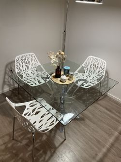Glass Top Dinning Table 