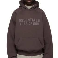 FEAR OF GOD ESSENTIALS HOODIE PLUM SIZE LARGE 