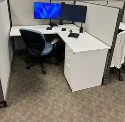 Complete 8-Station Eco Cubicle Office Setup (White & Fog)