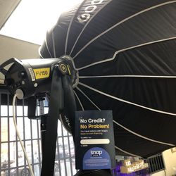 Godox FV150 studio strobe with QT120 soft box and stand