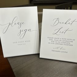 Guest Book And Bucket List Sign (plus Cards) 