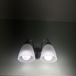 2-Light Bathroom Vanity Light Fixture – Frosted Glass Shades