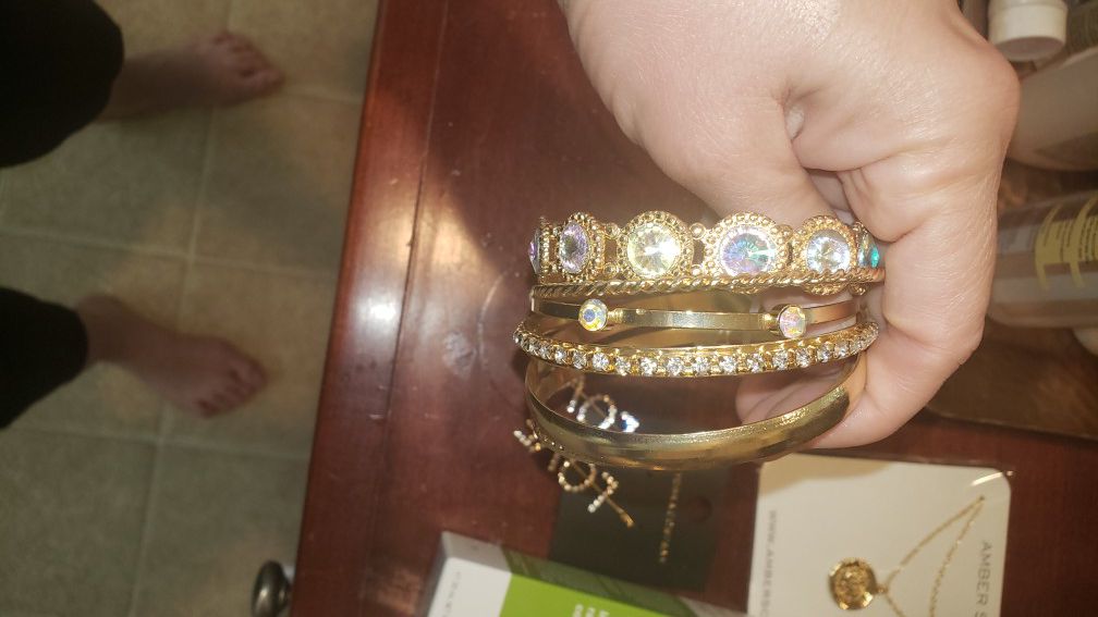 Gold/crystal bracelets