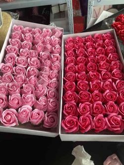 50 Pcs Artificial Soap Rose Flowers Boxes
