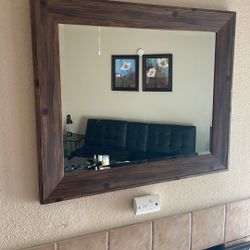 28 1/2 X 34 1/2” Mirror Stain Wood Frame