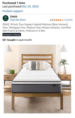 LIKE NEW TWIN Mattress + Frame - Zinus Brand