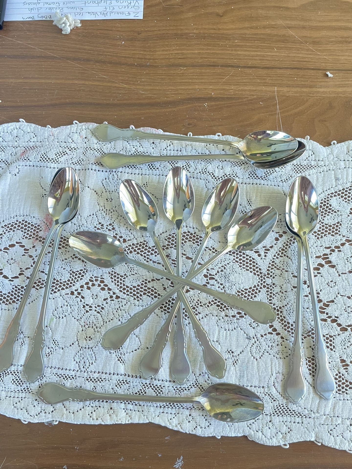 SET OF 12~Lenox  [ Quality 18/10 Stainless ] Vietnam [ 7- 3/4" ] ICED TEA SPOONS