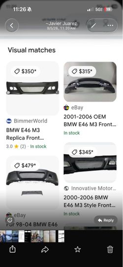 2001 - 2006 BMW E46 M3 Front bumper cover