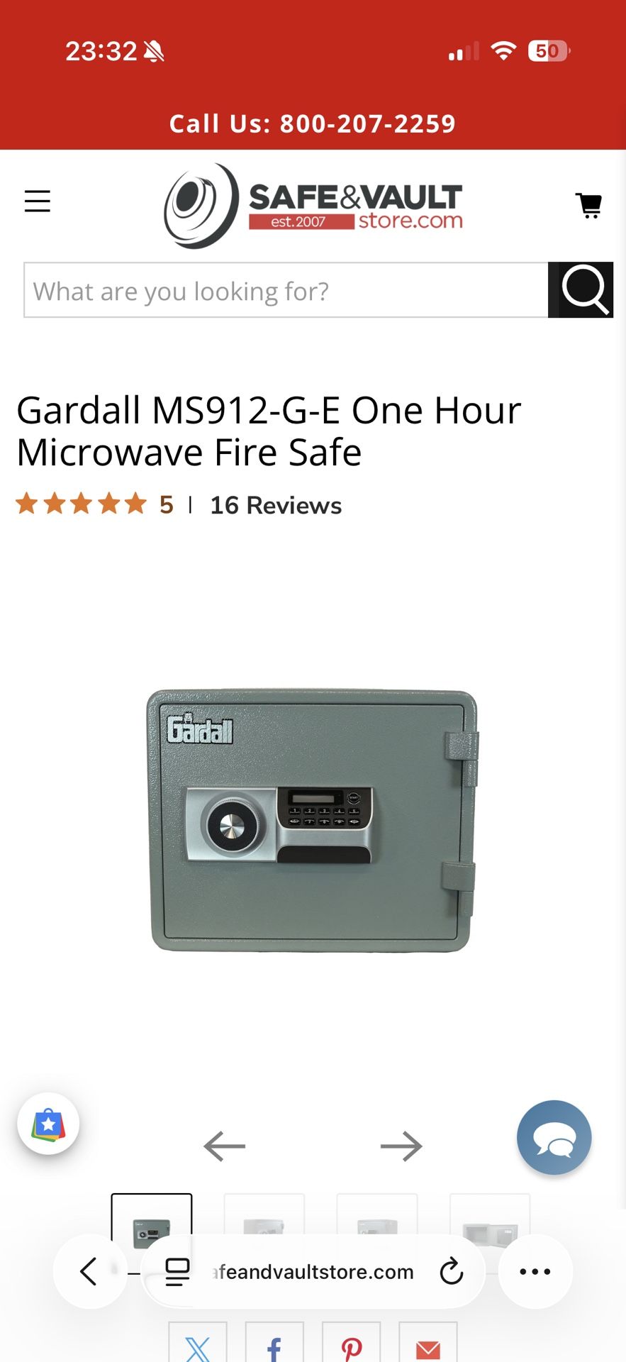 Gardall MS912-G-E One Hour Microwave Fire Safe