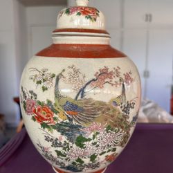 SATSUMA PEACOCK VASE
