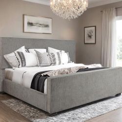 Queen Upholstery Bed (Gray) 