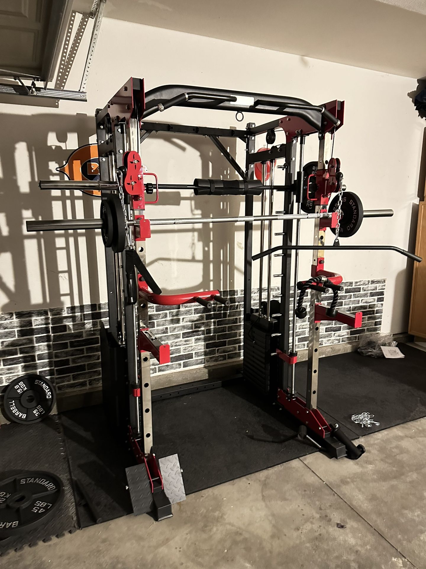 Smith Machine 200 | Adjustable Bench | 245lb Cast Iron Olympic Weights | 7ft Olympic Bar | Fitness | Gym Equipment | FREE DELIVERY/INSTALLATION 🚚 🛠️