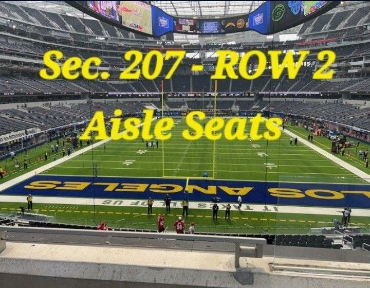2 TIXS - RAMS VS Bucs - SEC. 207 - ROW 2-  $250  Each 