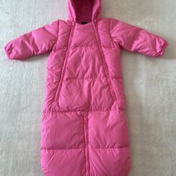 New, Pink BabyGap Down Fill Warm snowsuit Size 3-6M