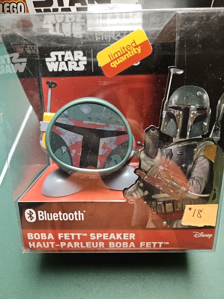 New Boba Fett Star Wars Bluetooth Speaker with Charging Cable iHome