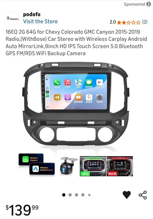 16EQ 2G 64G Stereo for Chevy Colorado GMC Canyon 2015 2019. #225