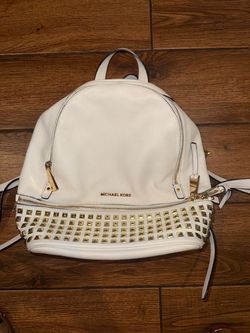 Michael Kors White Leather Studded Backpack