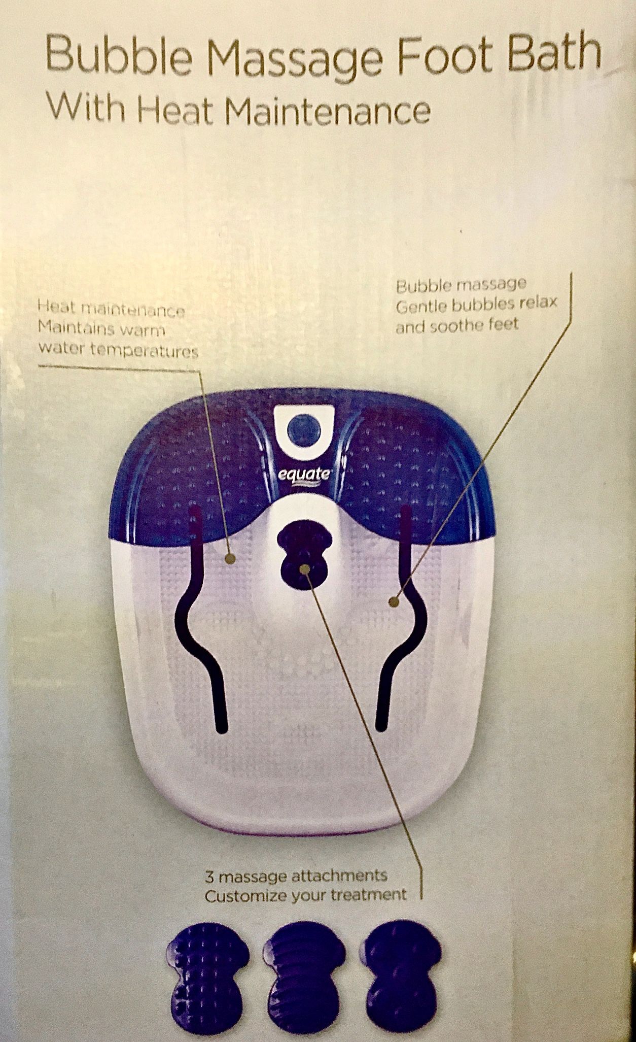 Equate Toe Touch Control Bubble Massage Foot Bath