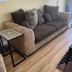 Couch, chair with ottoman .