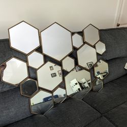Hexagon Mirror Wall Decor