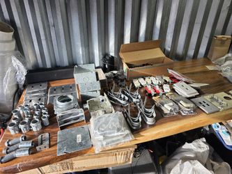 Electrical Materials Lot - Boxes, Outlets, Conduit Fittings, Covers