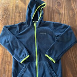  Boys Columbia Fleece Jacket with Hood - Size M (10-12)