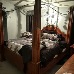 solid pecan wood bedroom set 