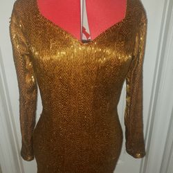 Gold Fully Beaded Dress