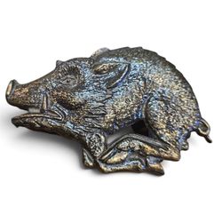 Razorback Wild Boar Belt Buckle Antique Bronze
