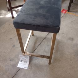 Gray Velvet Stool