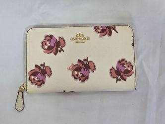 Coach Floral Accordian Zip Wallet