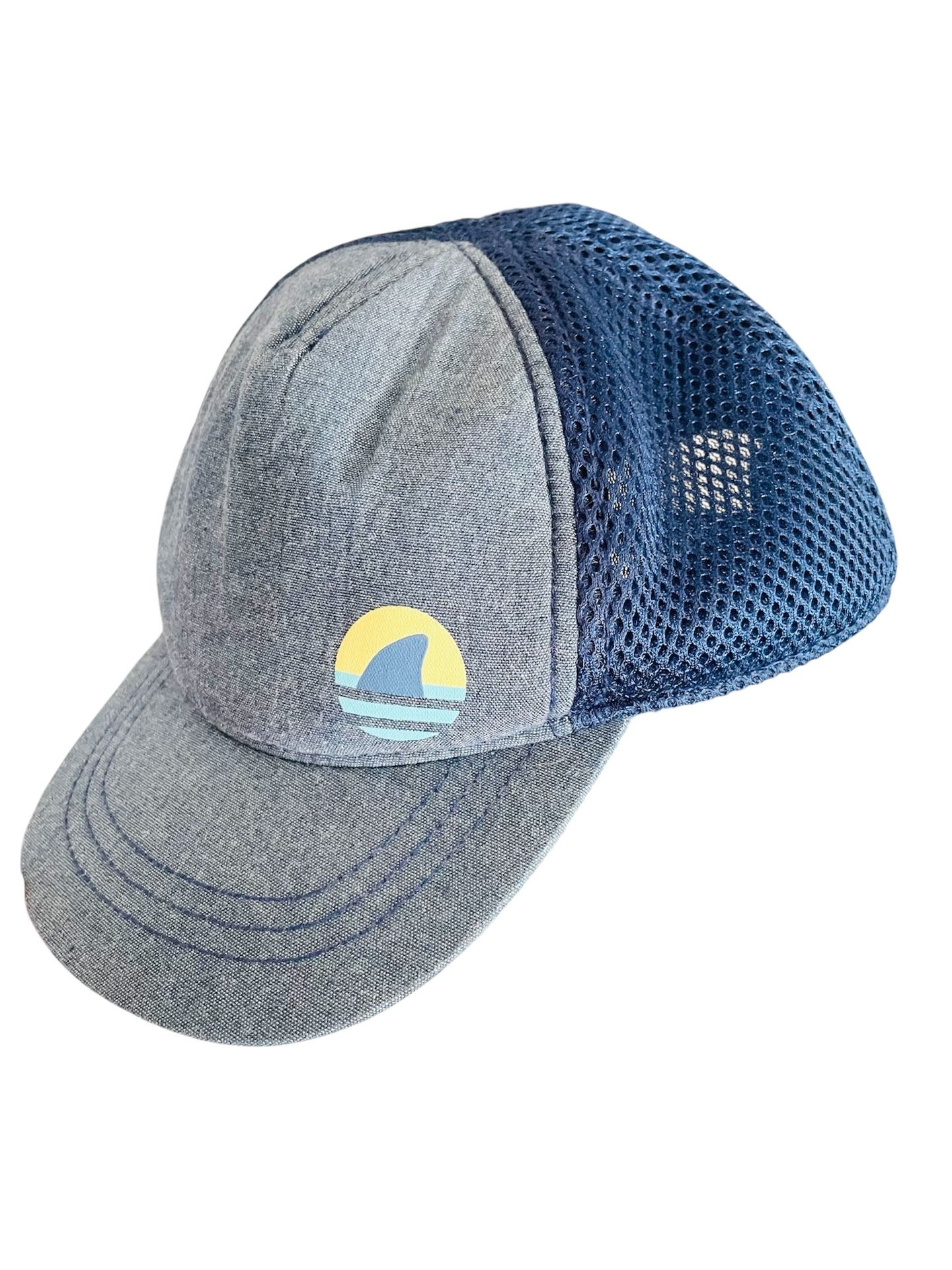 Surf Shark Mesh Cap with Elastic Band for Toddler in Blue