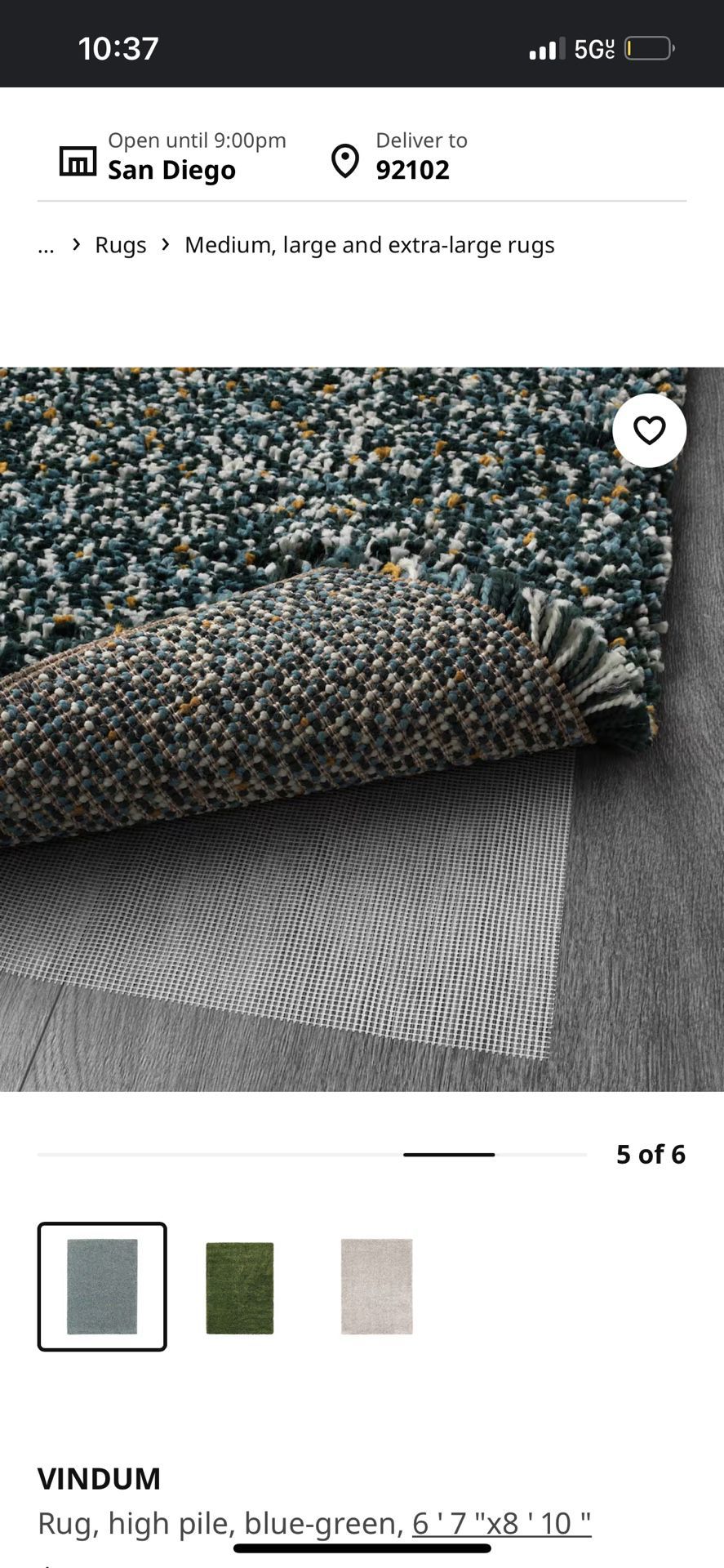 IKEA VINDUM Shag Rug for Sale in San Diego, CA - OfferUp