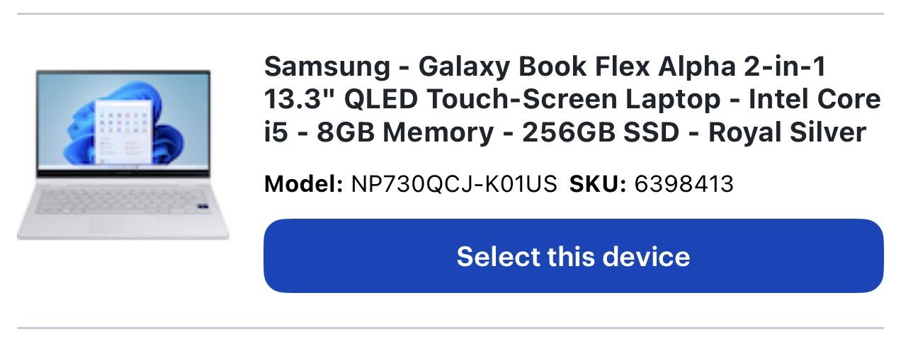 Samsung - Galaxy Book Flex Alpha 2-in-1 13.3" QLED Touch-Screen Laptop